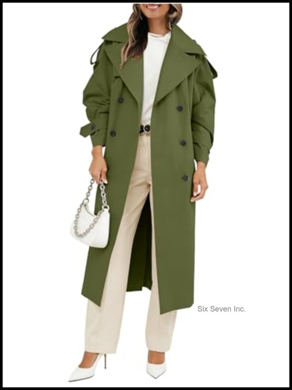 Oversized Double Breasted Trench Coat with Belt